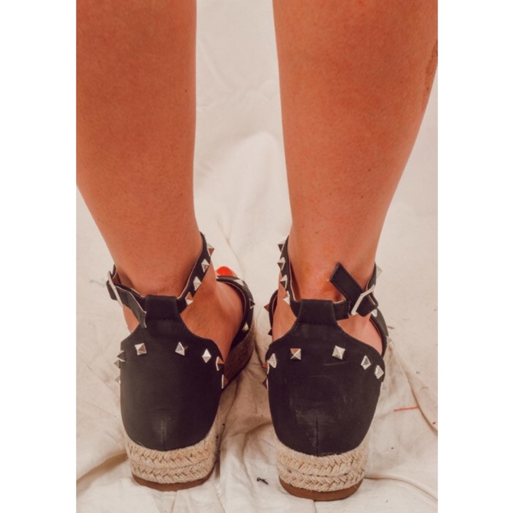 'Audrey' Studded Platform Espadrille Sandals - Picture 6 of 7